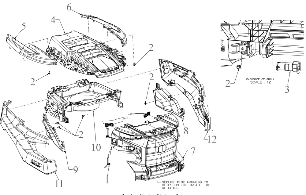 Hood Diagram and Parts List for XT1-LT50KH (13AQA1TLB10)(2023) Cub Cadet Lawn Tractor